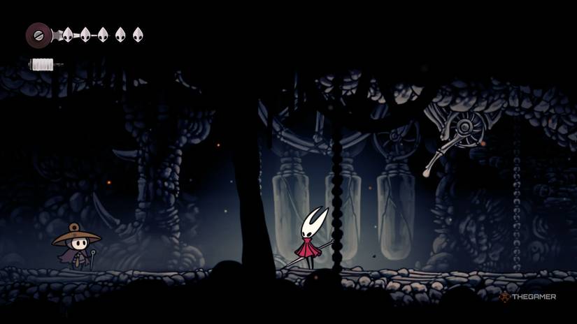 Hornet unlocks Sherma's gate in the Marrow in Hollow Knight: Silksong.