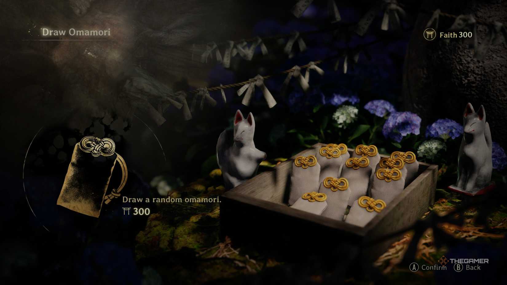 The screen for drawing omamori in Silent Hill f.