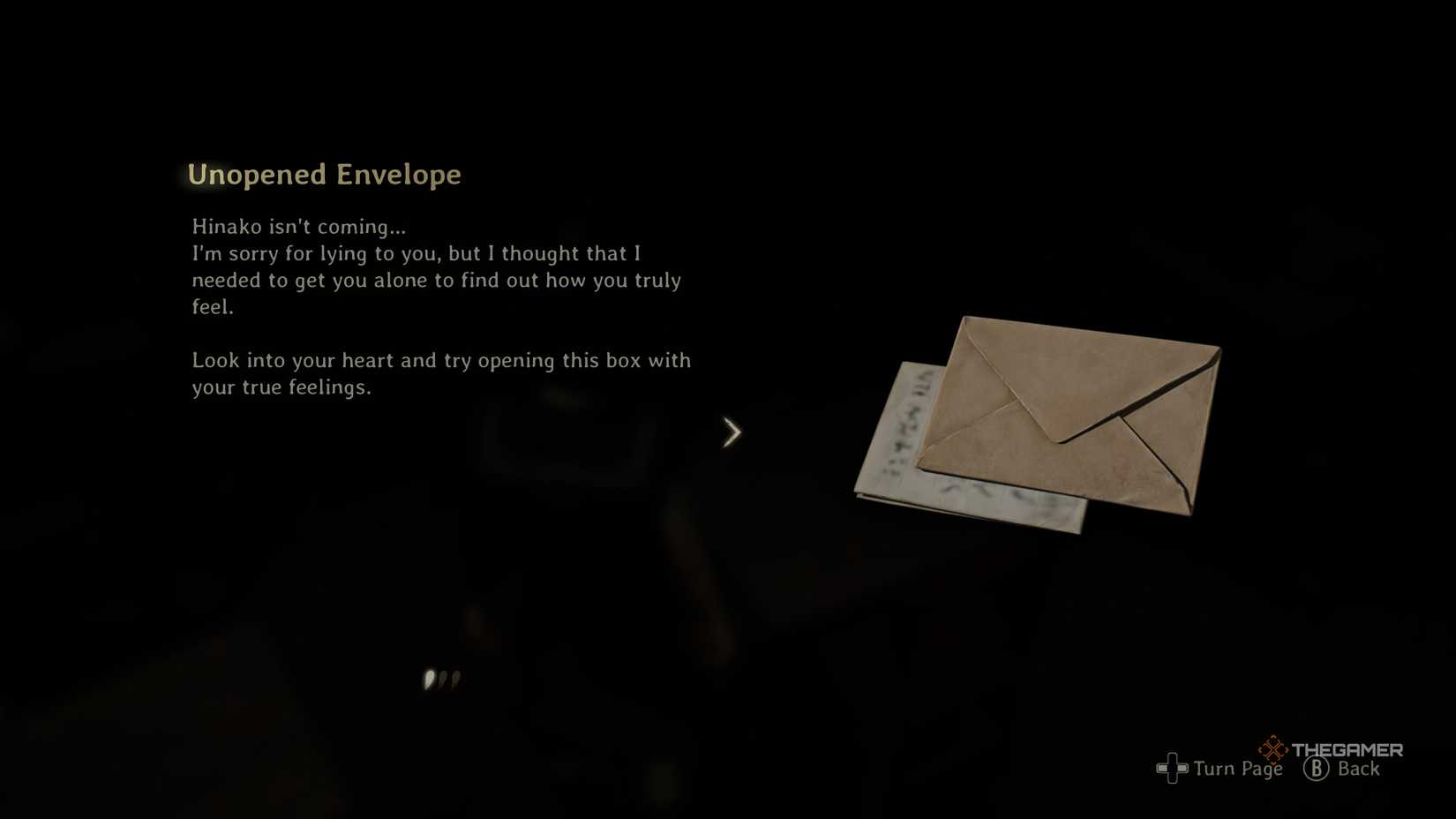 The unopened envelope item in silent hill f.