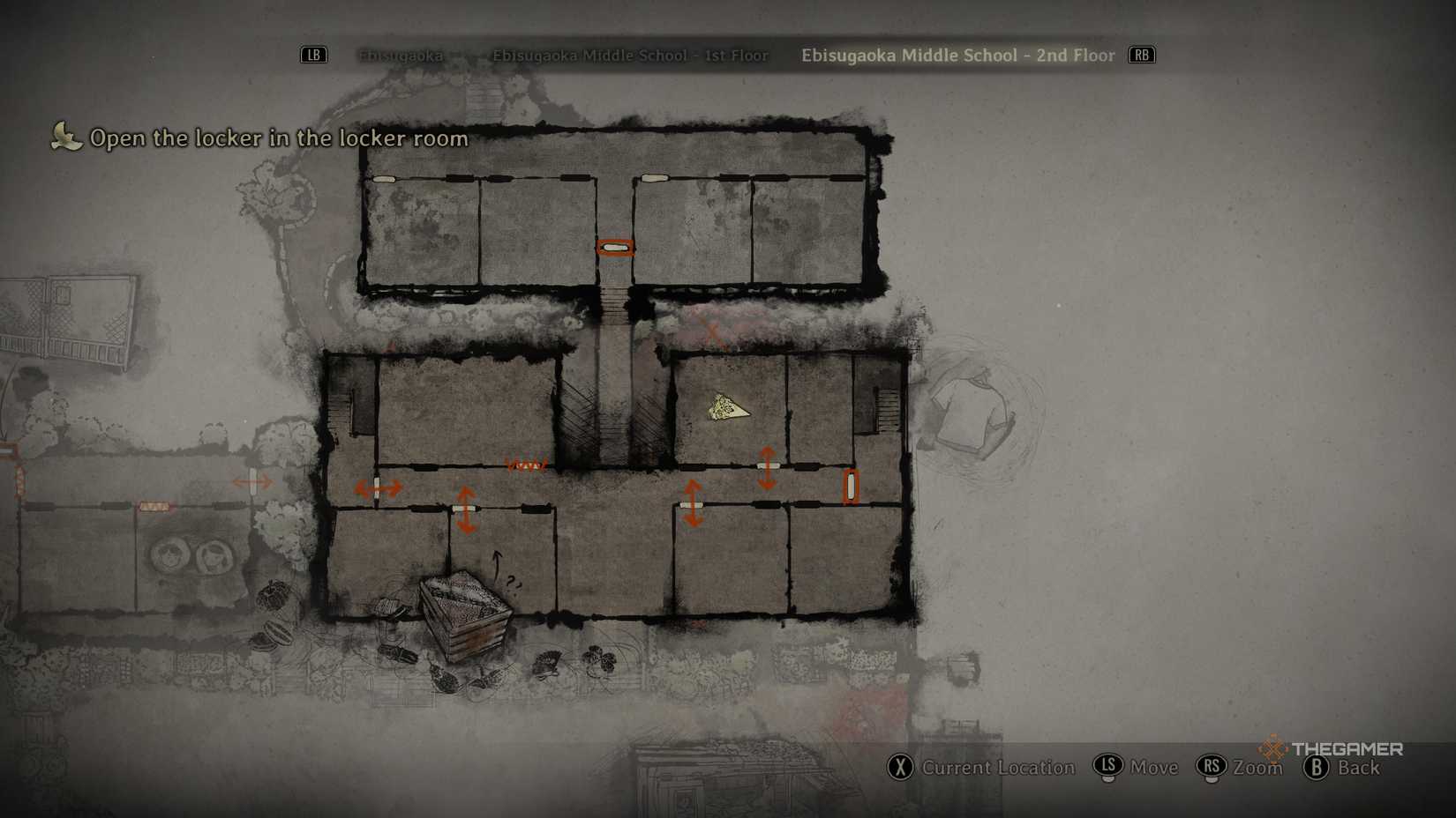 A map of the second floor of the middle school in Silent Hill f
