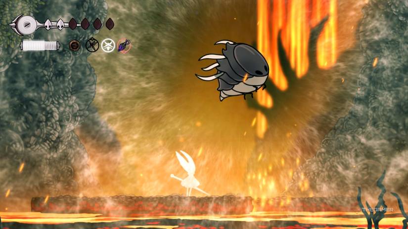 Savage Beastfly roars after its defeat at the Far Fields in Hollow Knight: Silksong.