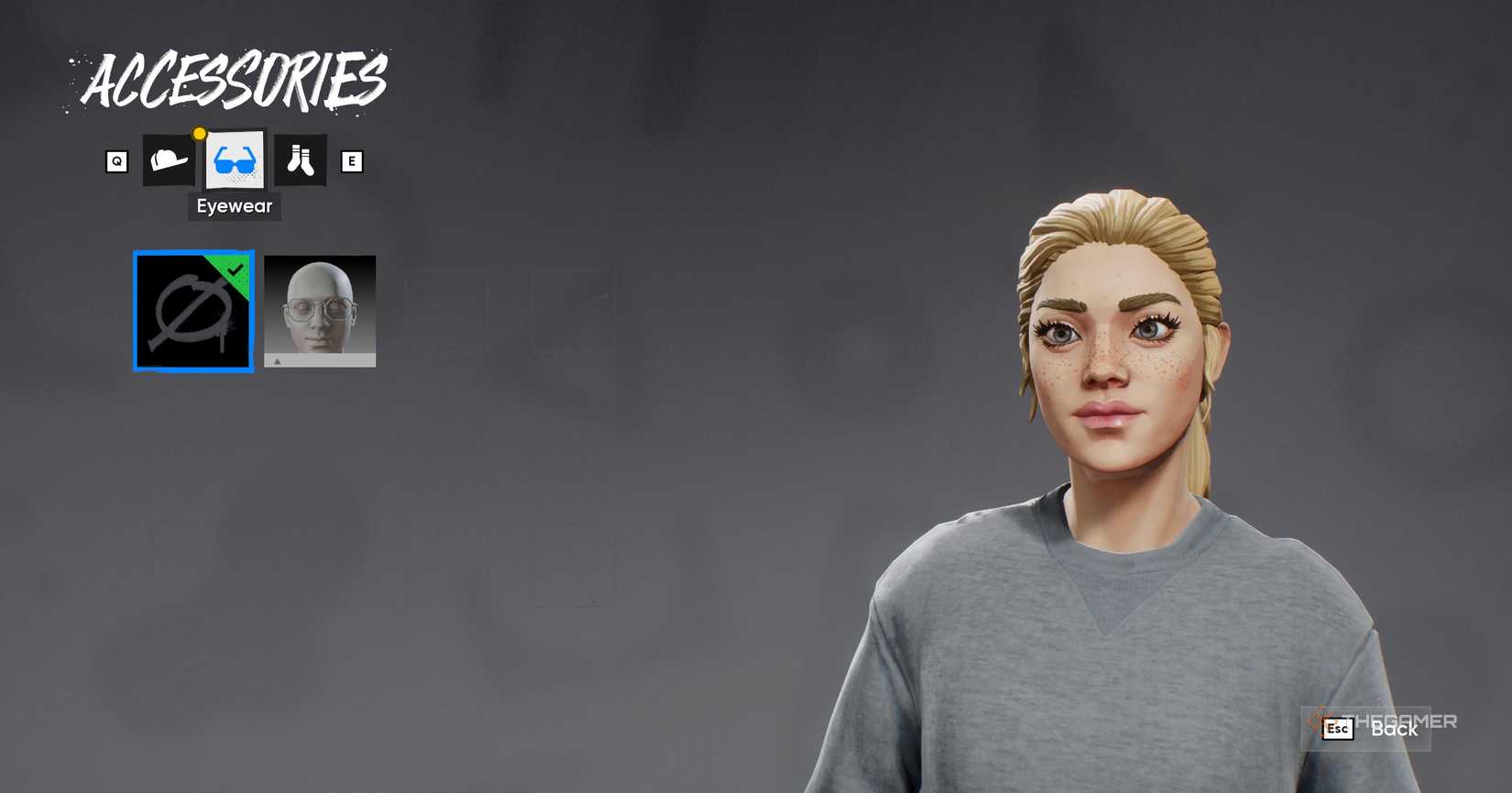 Character in the customization menu in Skate.