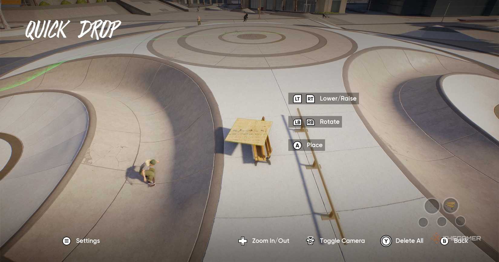 Character in Skate 4 using quick drop.