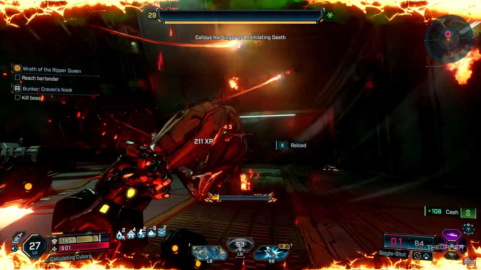 Borderlands 4 Callous Harbinger of Annihilating Death readying to charge at the player.