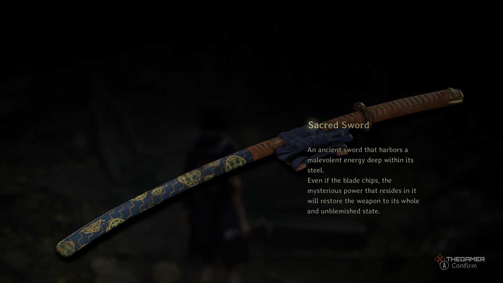 The Sacred Sword item description in Silent Hill f.