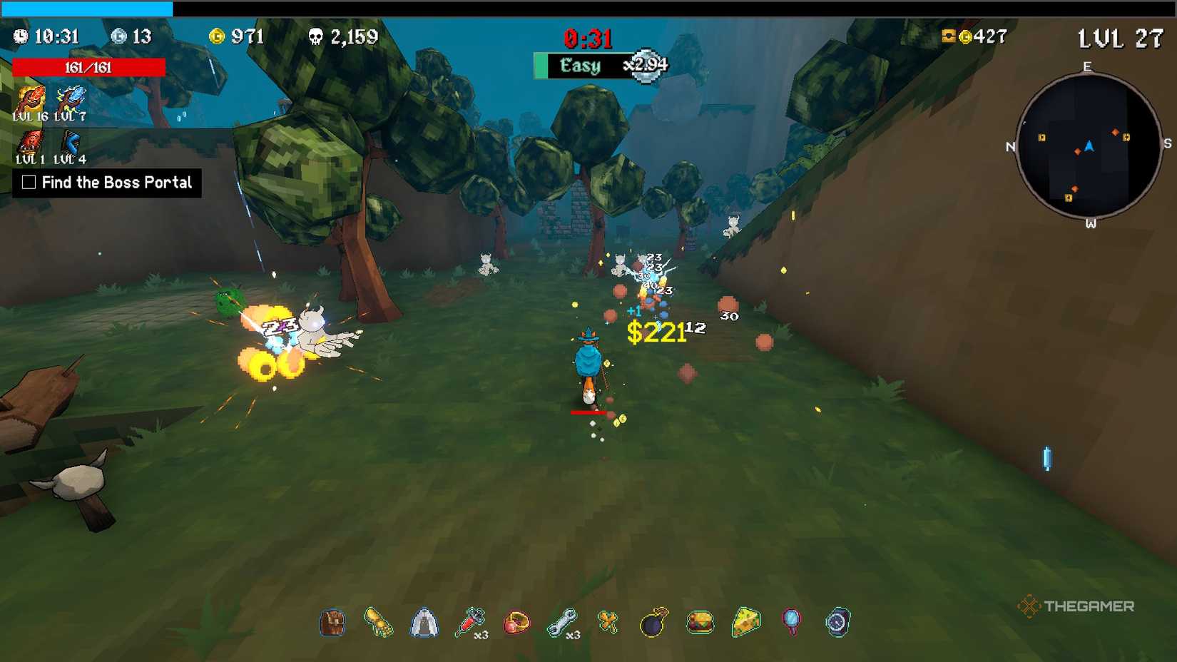 Character in Megabonk exploring the map.