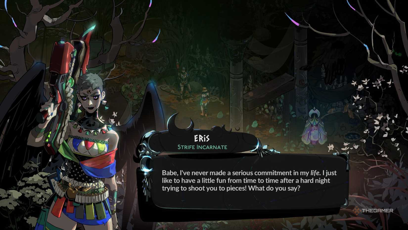 Eris asks Melinoe to have a romantic fling in Hades 2.