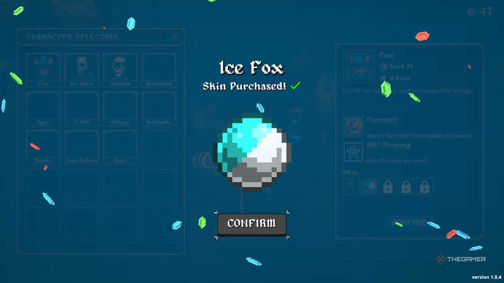 Ice Fox skin after being purchased.