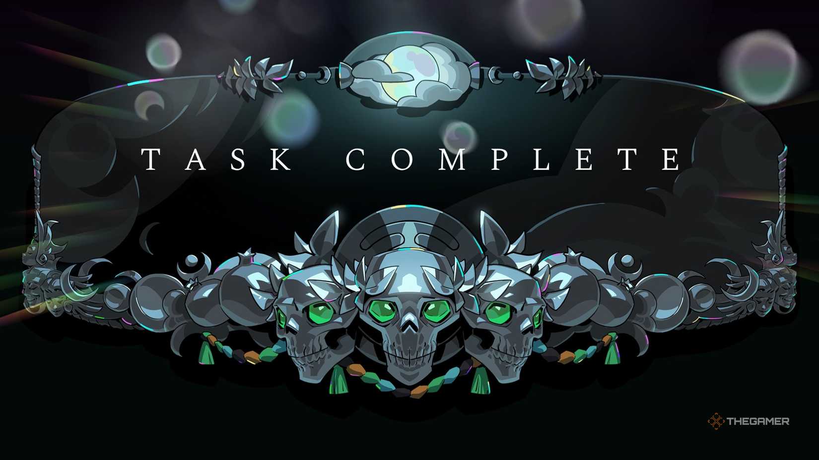 Task Complete displays itself across the menu as the story concludes in Hades 2.