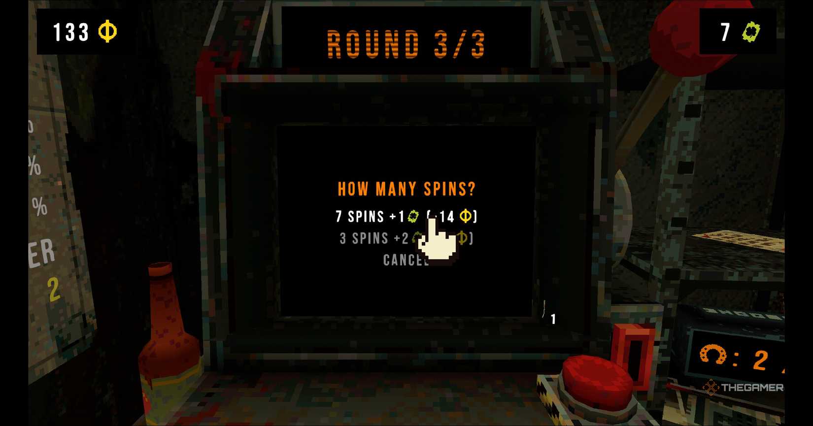 How many spins being asked in the game CloverPit.