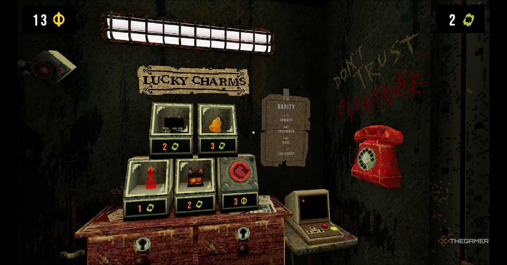 Lucky Charms on the wall in the game CloverPit.