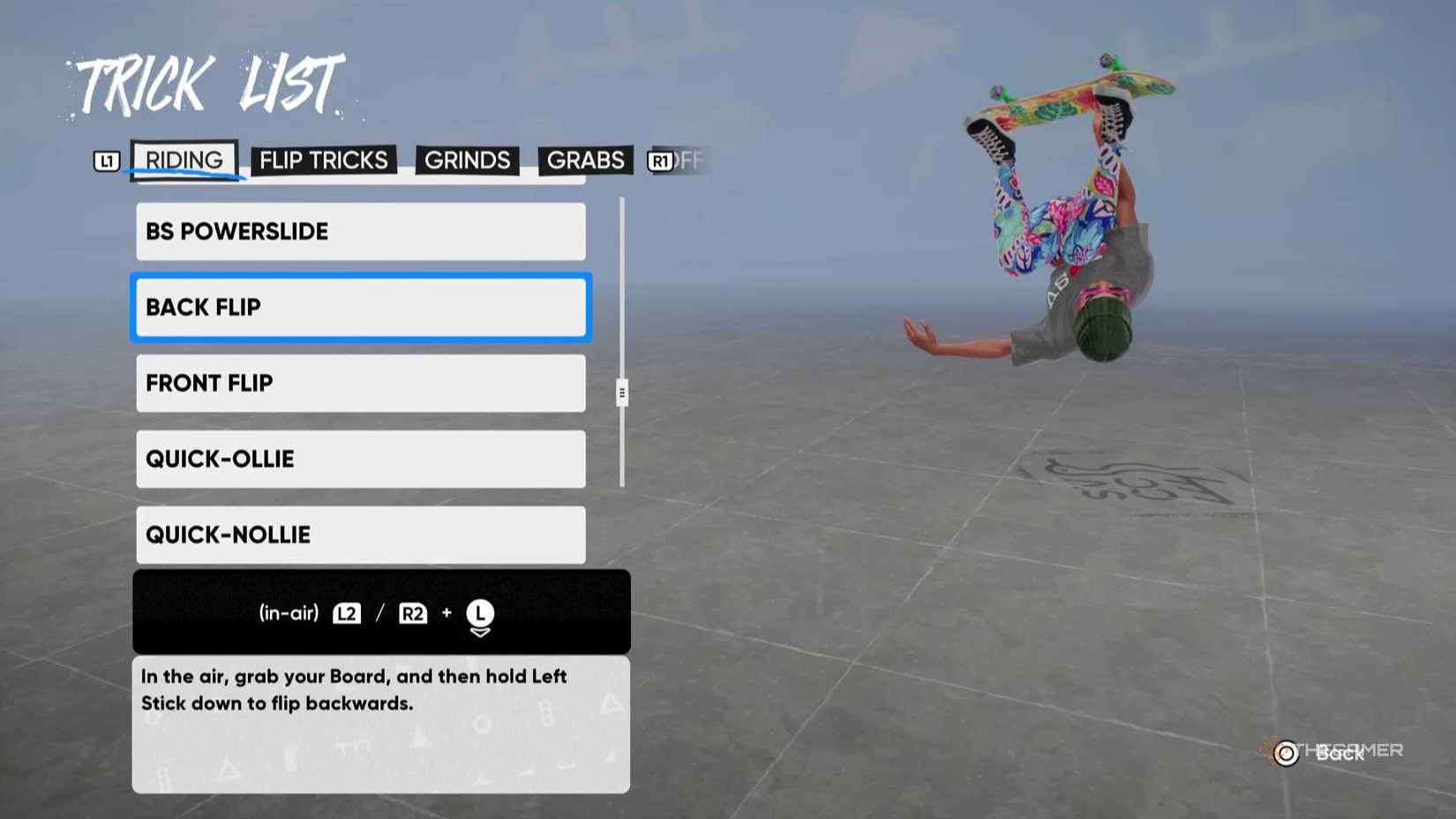 A Back Flip in Skate.