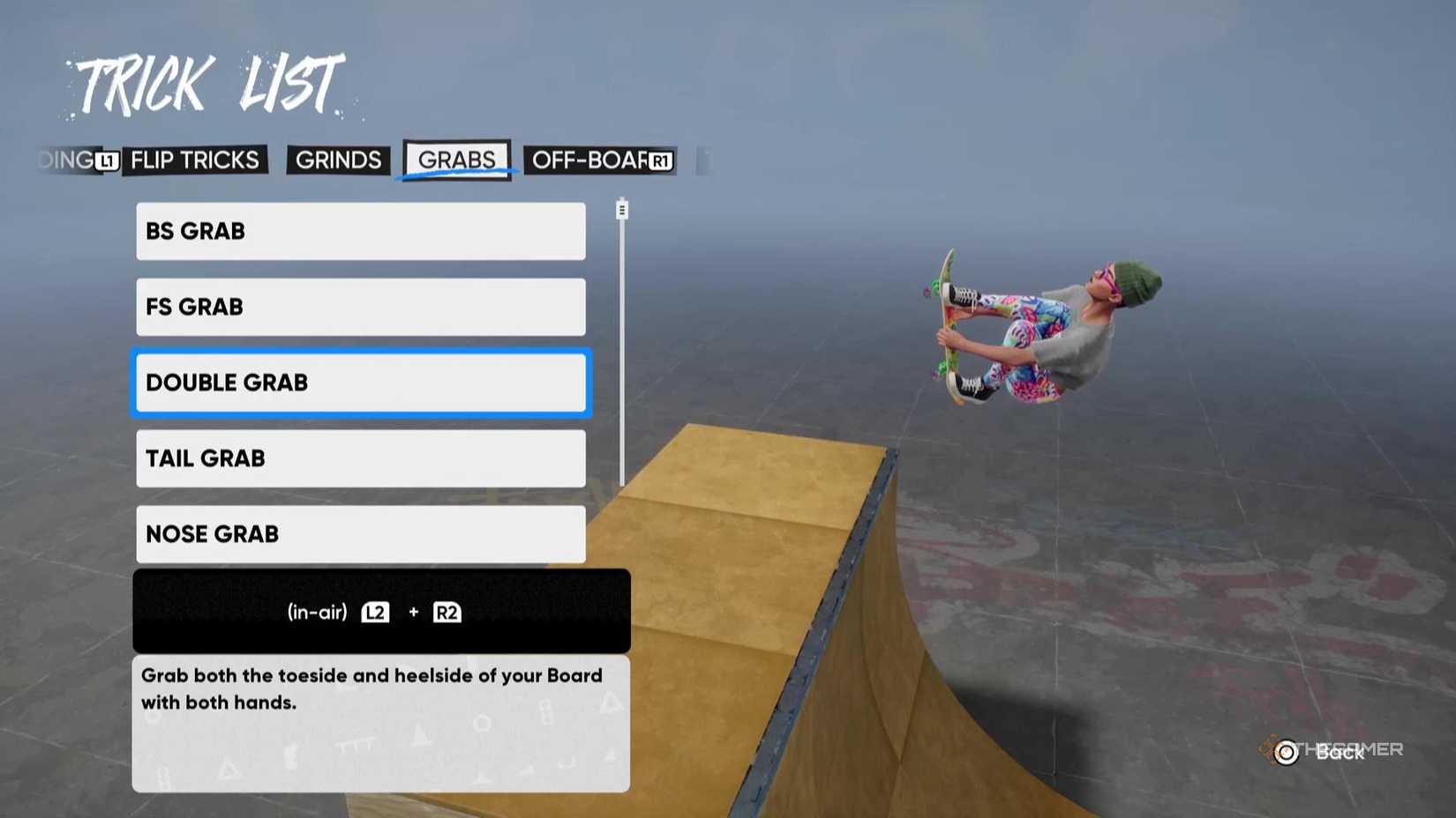 A Double Grab in Skate.
