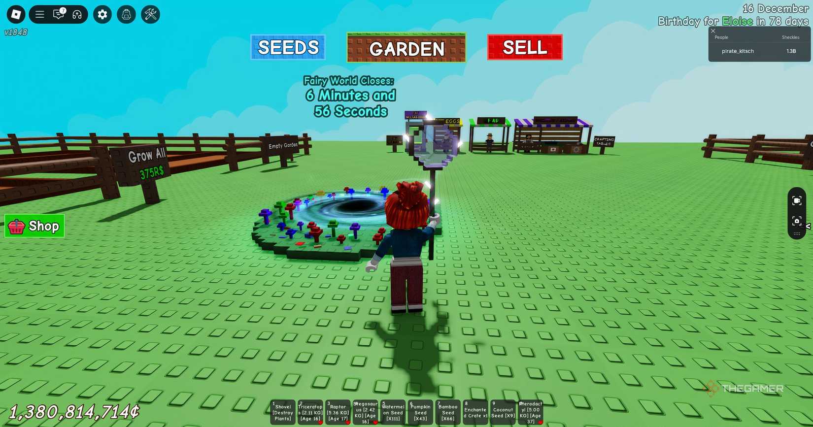 A fairy ring portal in Roblox Grow a Garden.