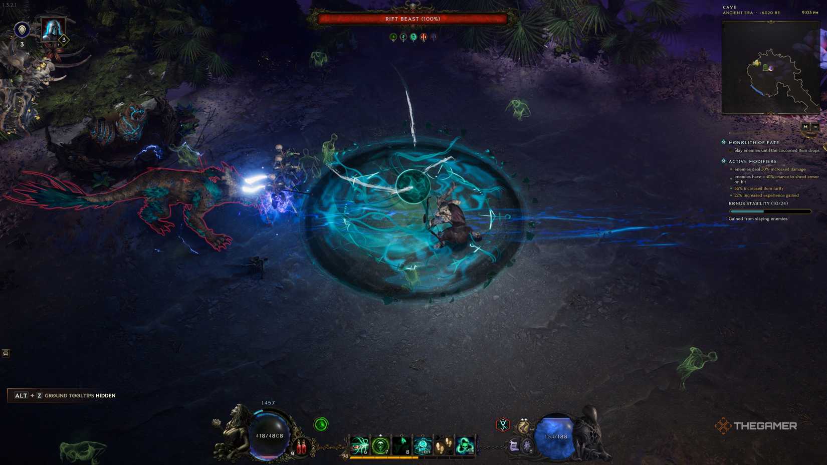 A Rift Beast using its lightning horn attack.