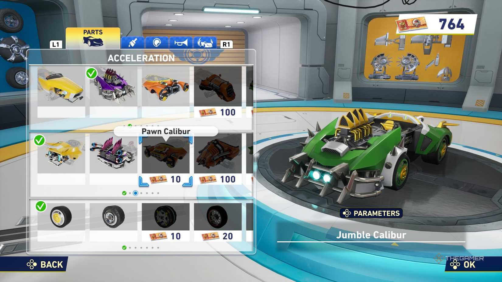 Acceleration Machine customization in Sonic Racing CrossWorlds.