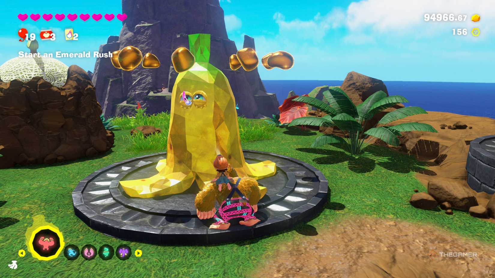 Banadiumtone giving rewards in Donkey Kong Bananza.