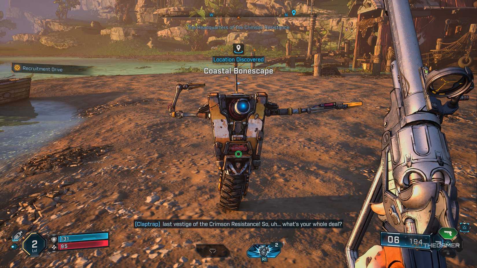 Encountering Claptrap in Borderlands 4.