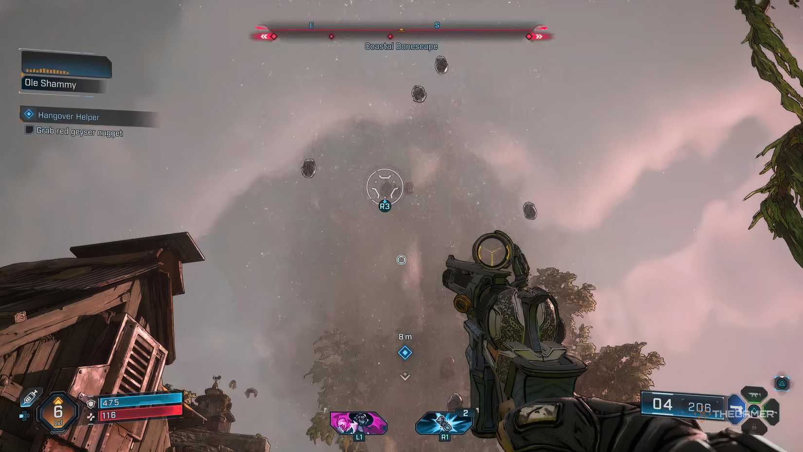 Collecting a geyser nugget in Borderlands 4.