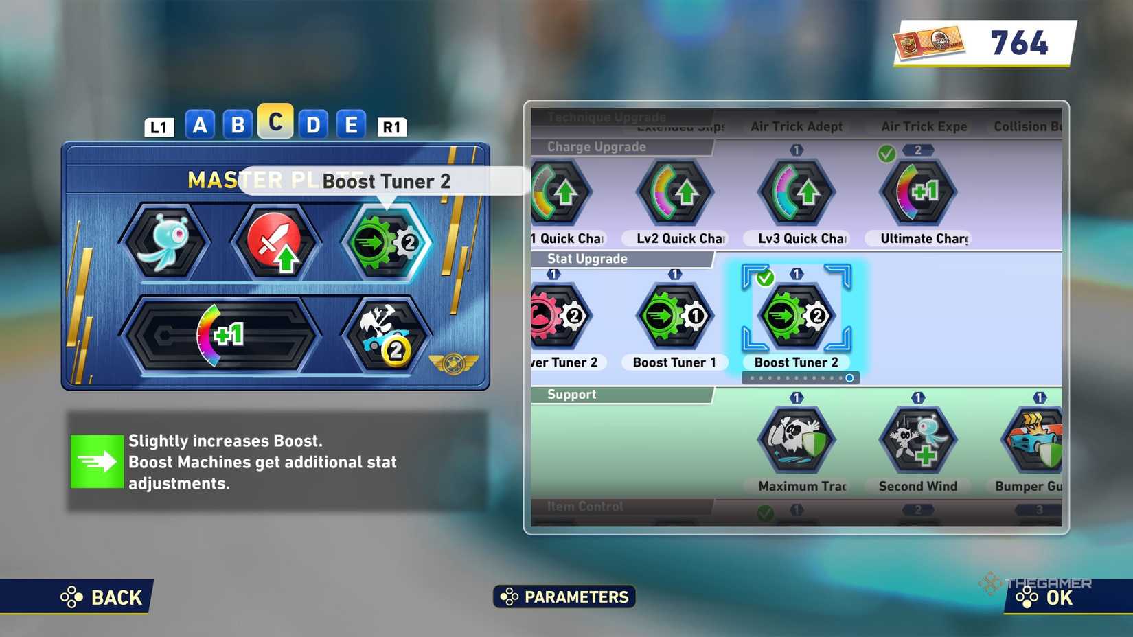 Boost Tuner 2 Gadget on a Gadget Board in Sonic Racing CrossWorlds.