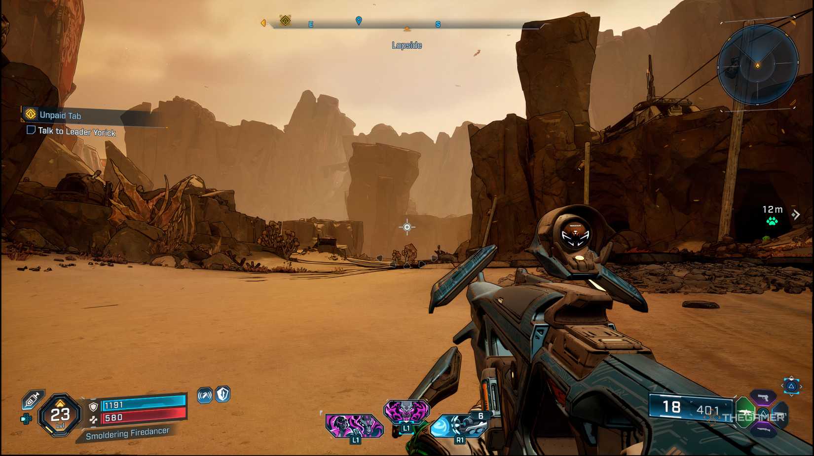The player in Carcadia Burn looking at a mountain range in the distance in Borderlands 4.