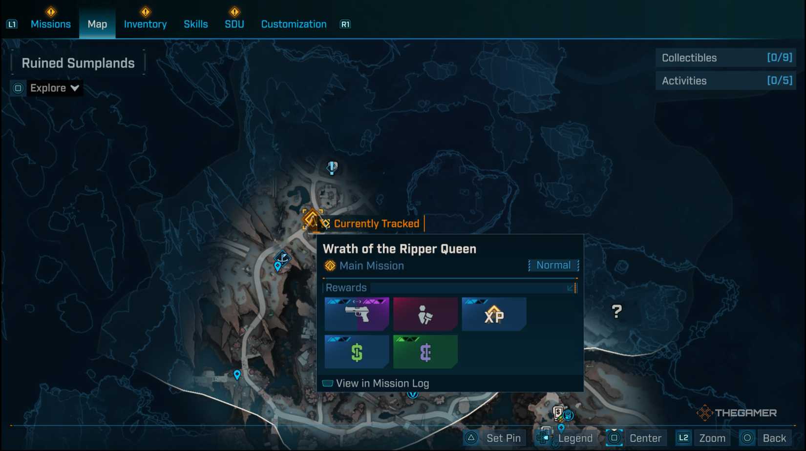 The location of the catapult selected on the map of Borderlands 4