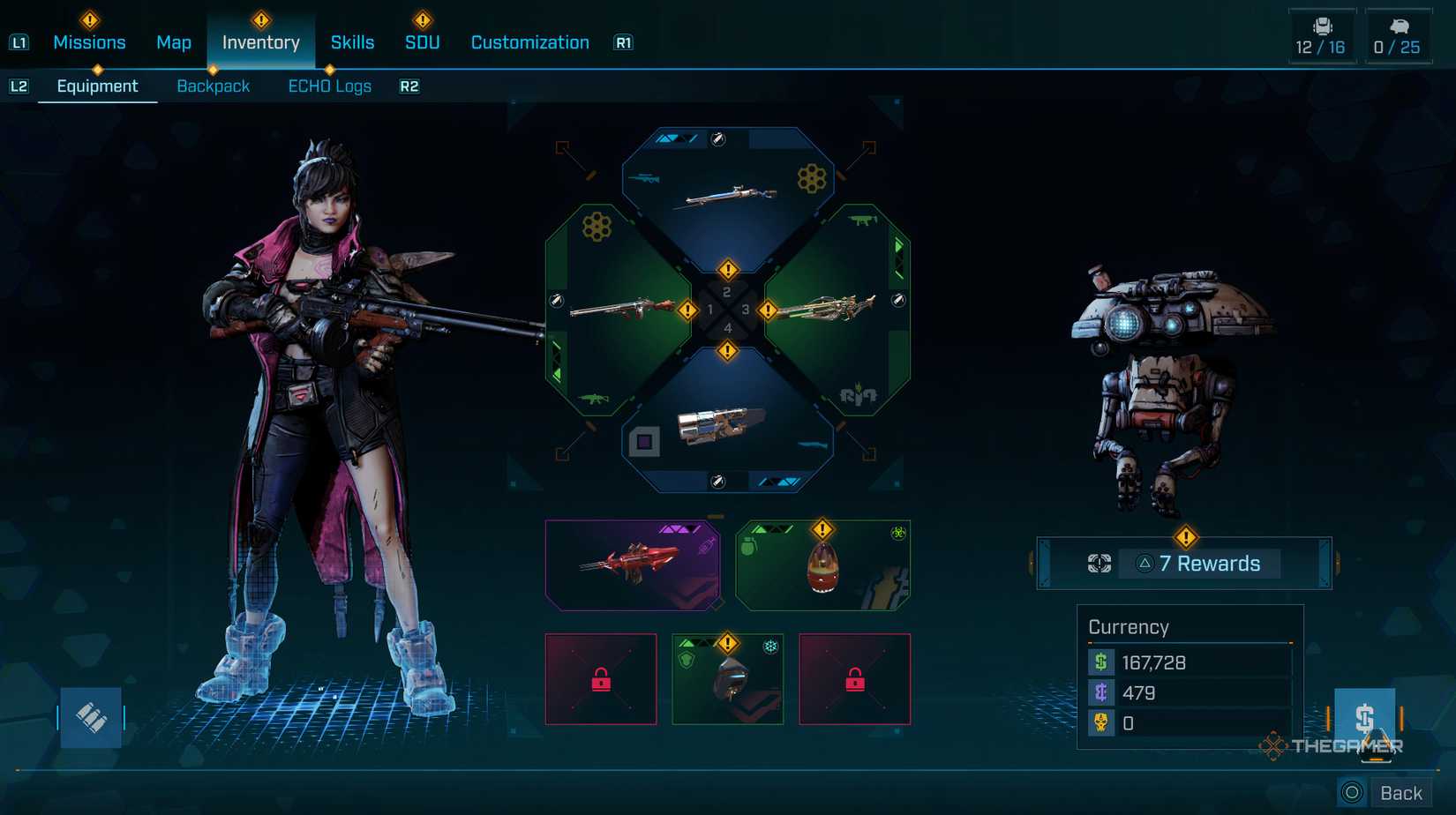 The player's inventory screen showing how much Eridium they have on the bottom right in Borderlands 4.