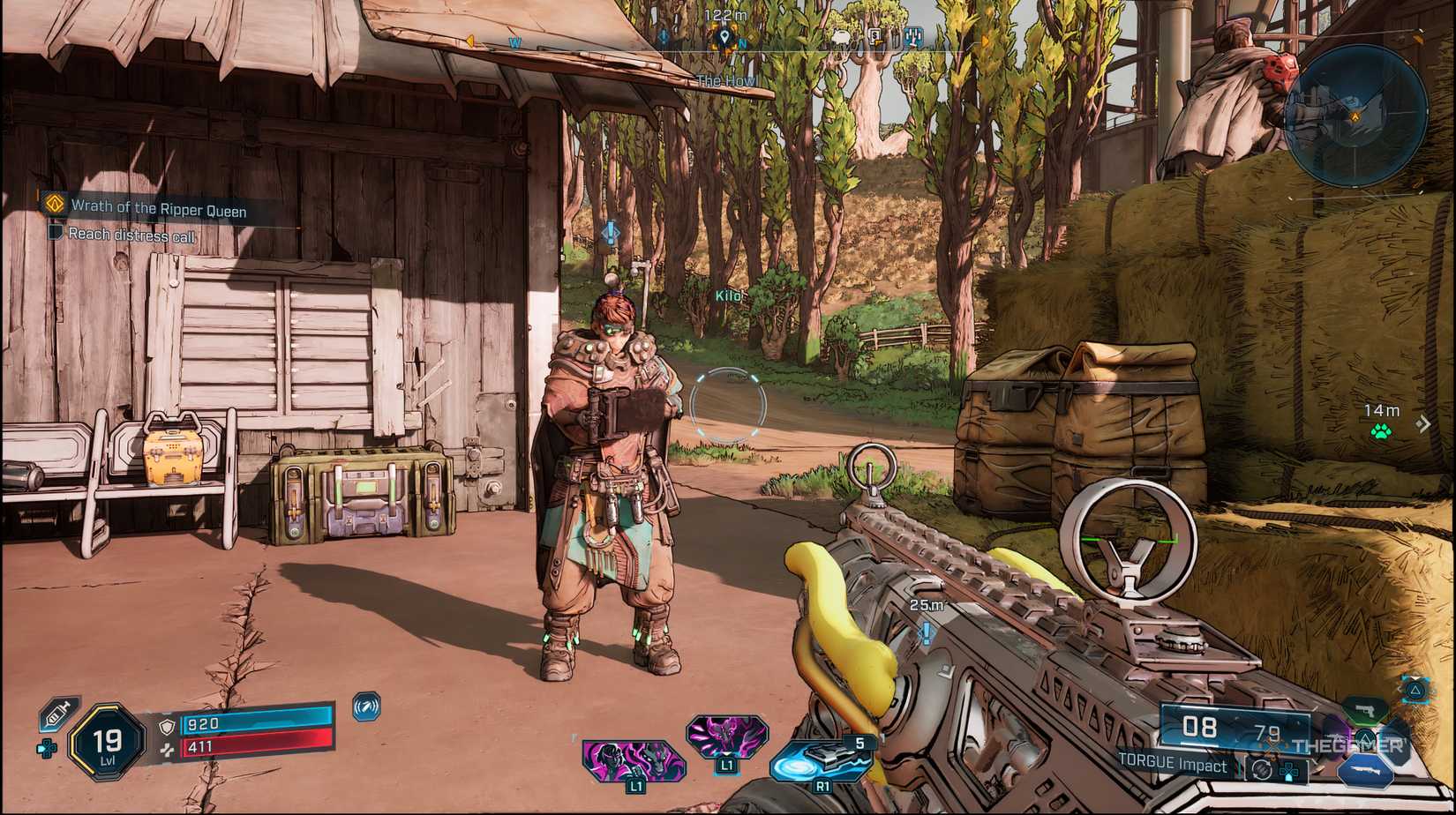 The player looking at Kilo at the Launchpad in Borderlands 4.