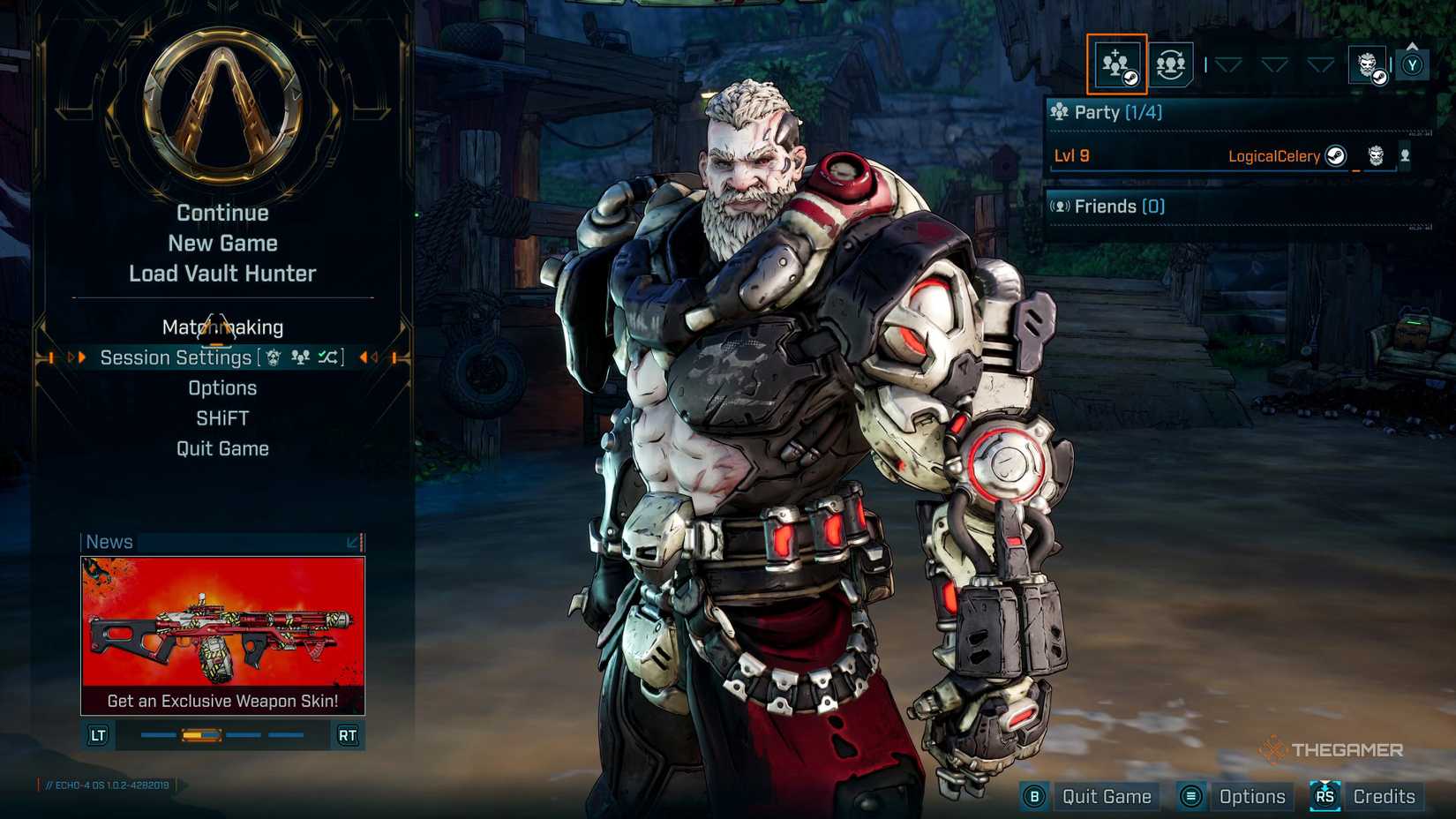 Borderlands 4 main menu with the invite button highlighted by an orange square.