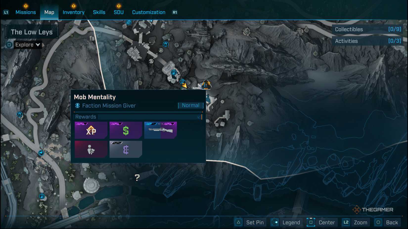 The Mob Mentality mission selected in the map of Borderlands 4.