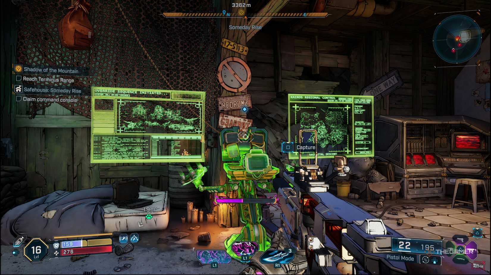 The player about to capture a Safehouse in Borderlands 4.