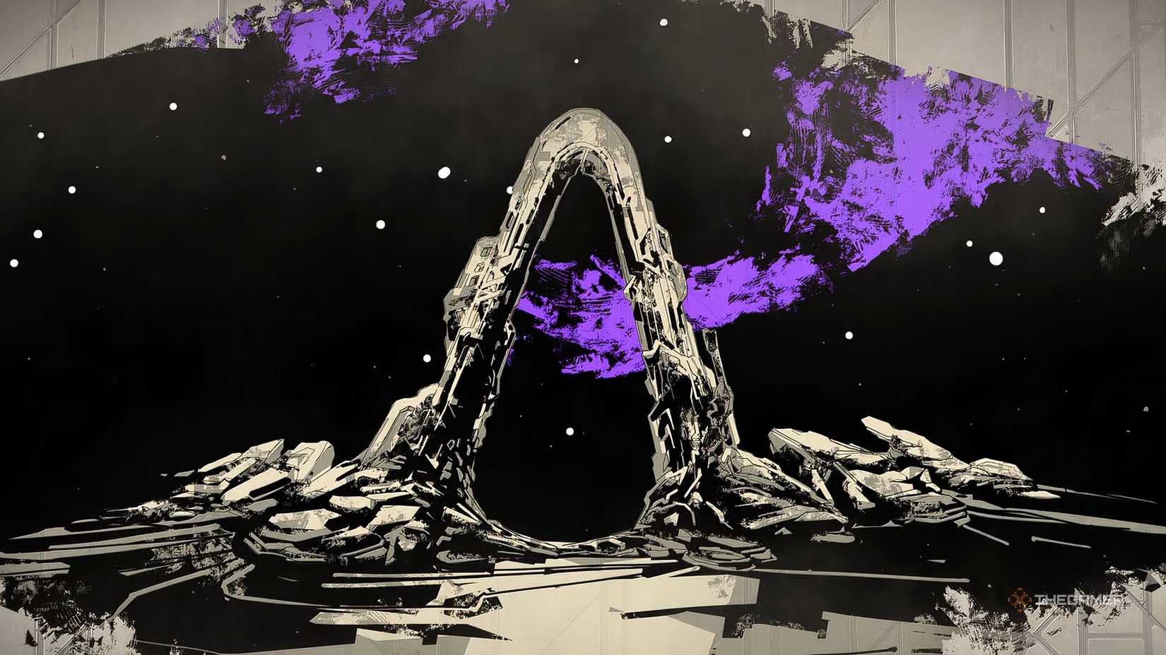 Borderlands®4 Art of a vault in purple.
