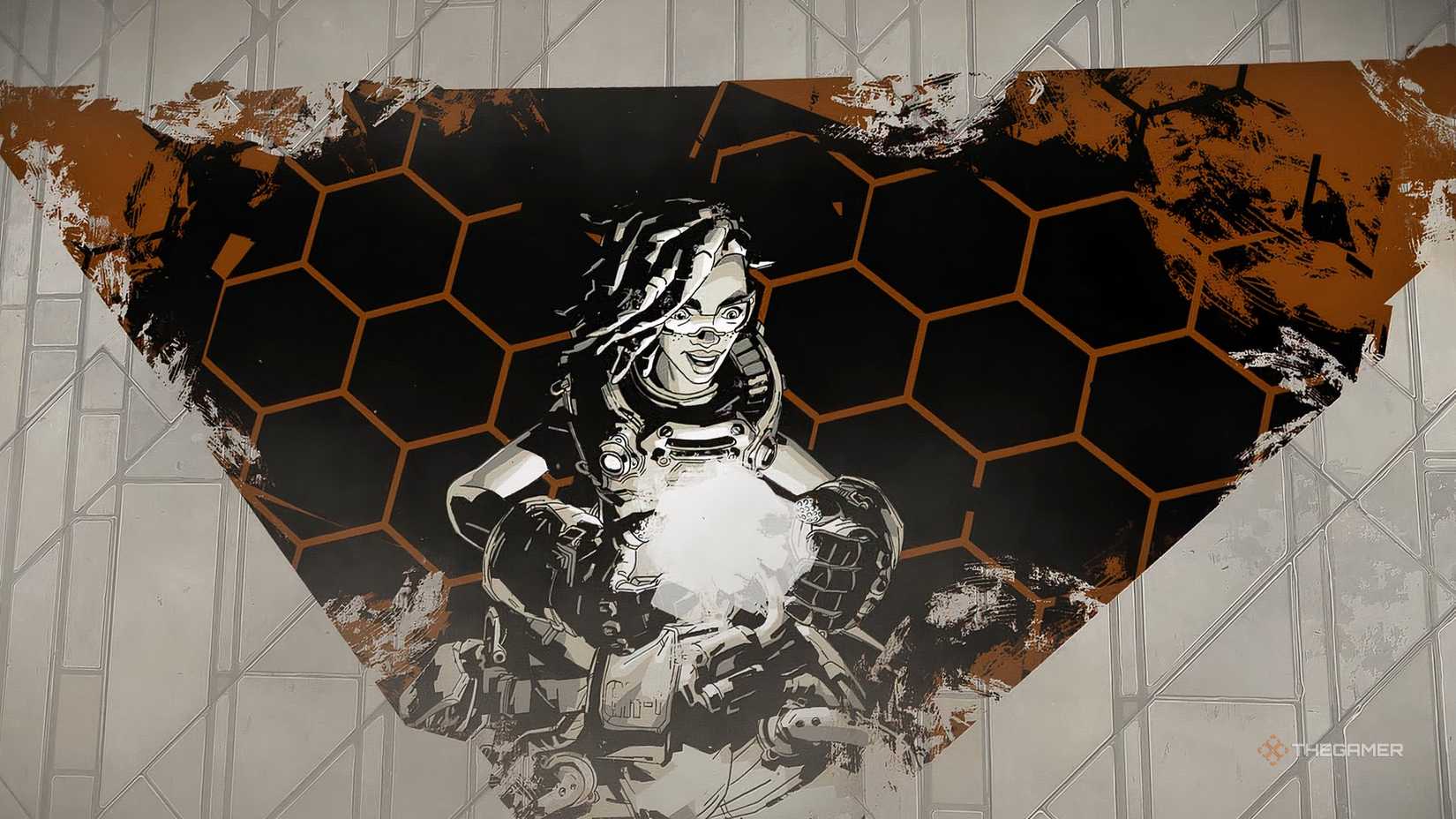 Borderlands®4 Art of Harlowe in a triangle.