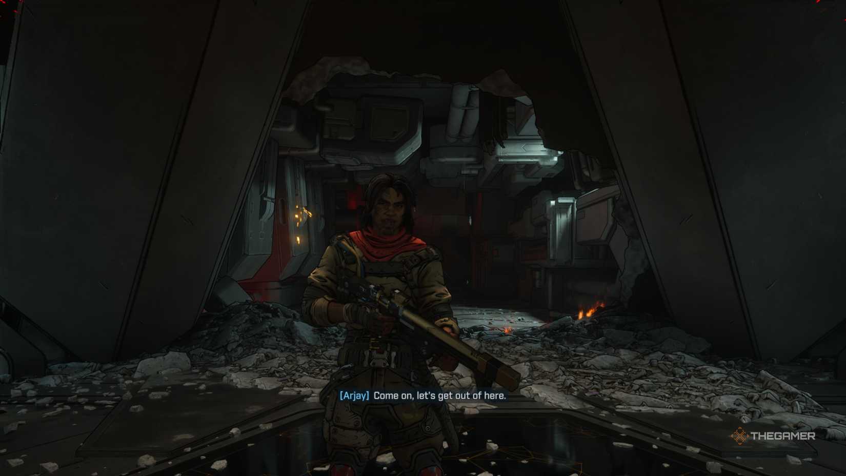 arjay rescues the vault hunter at the beginning of borderlands 4.