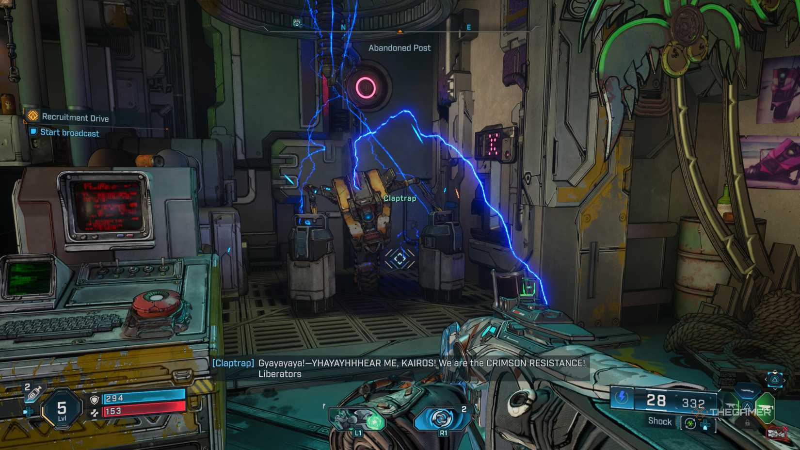 claptrap electrocutes himself to send a broadcast across pandora in broderlands 4.