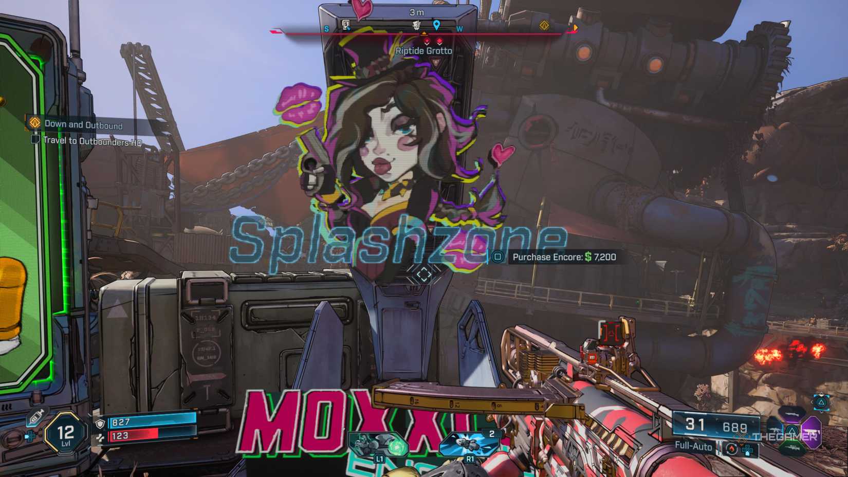 moxxi is depicted on splashzone's encore booth in borderlands 4.