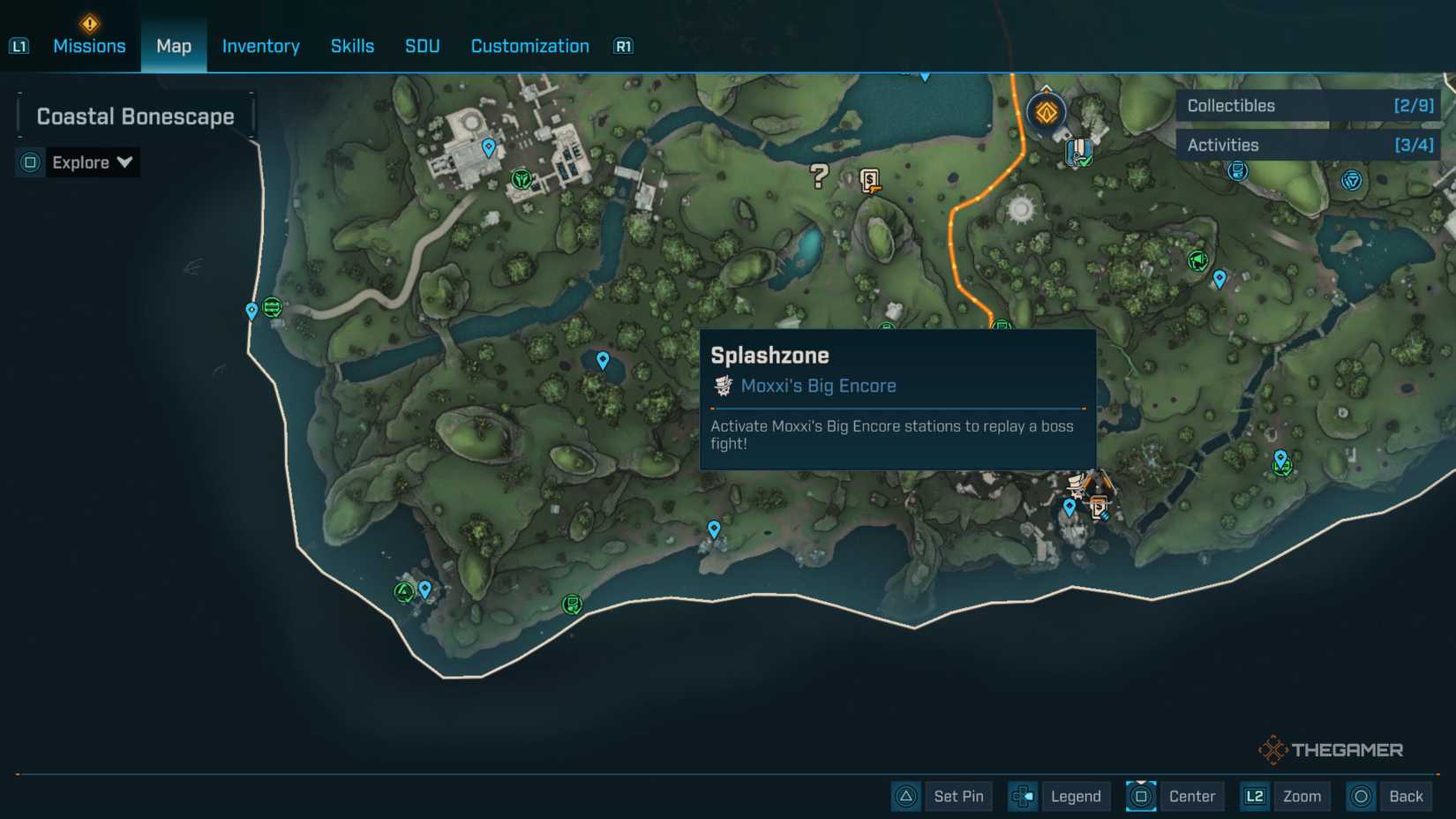the splashzone encore booth is highlighted on the in-game map in borderlands 4.