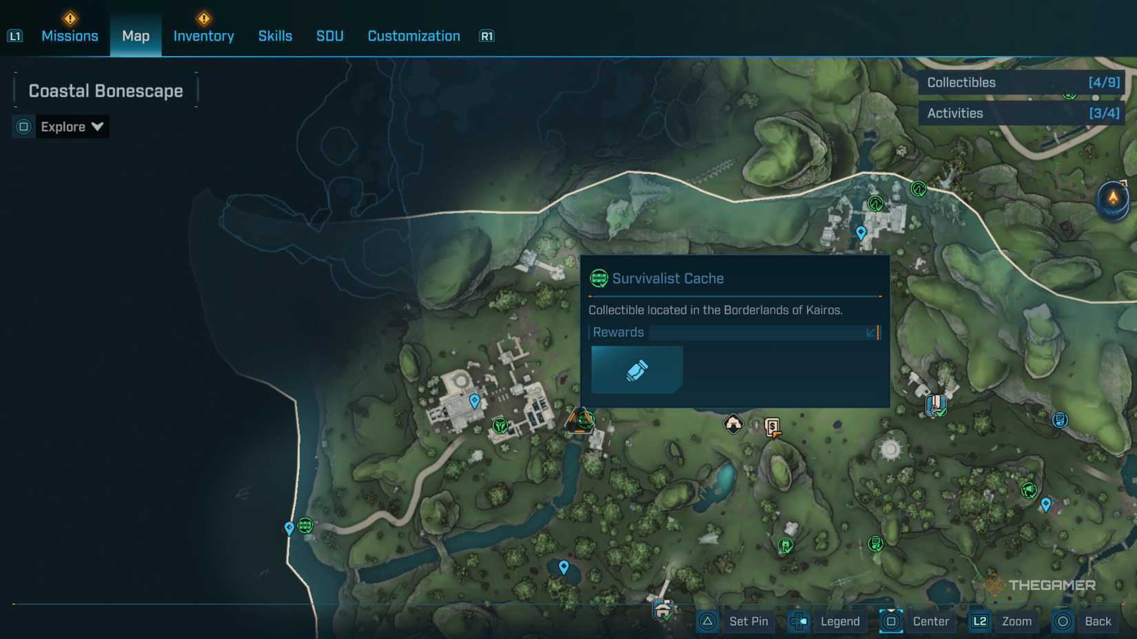 the survivalist cache east of harper's hideaway is highlighted on the map in borderlands 4.