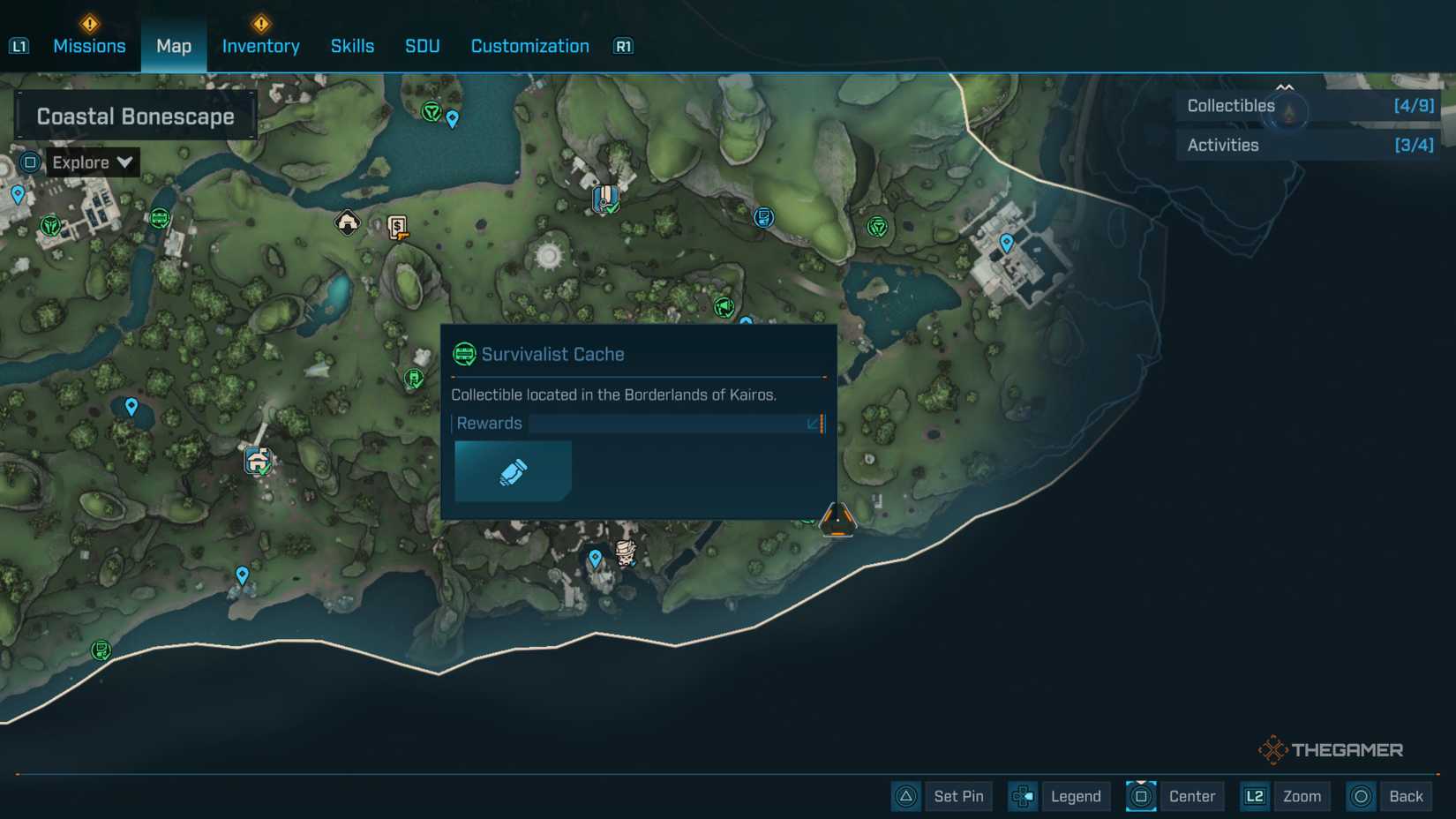 the survivalist cache at haywire shire is highlighted on the map in borderlands 4.