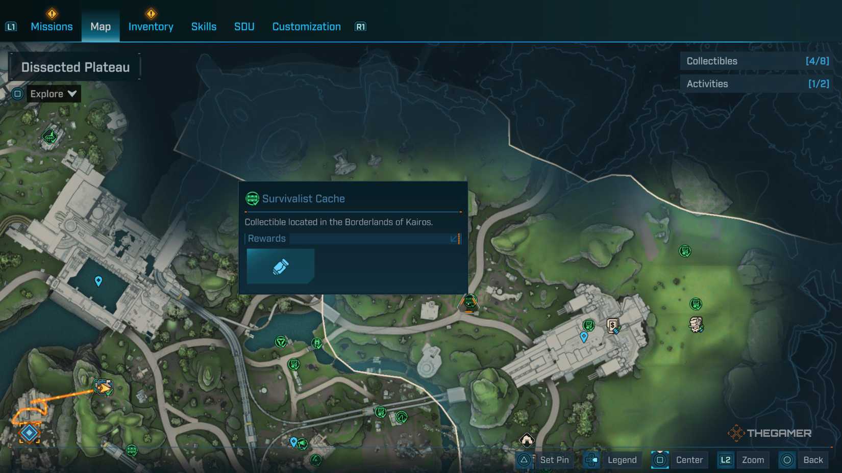 the survivalist cache near synthetic nave is highlighted on the map in borderlands 4.