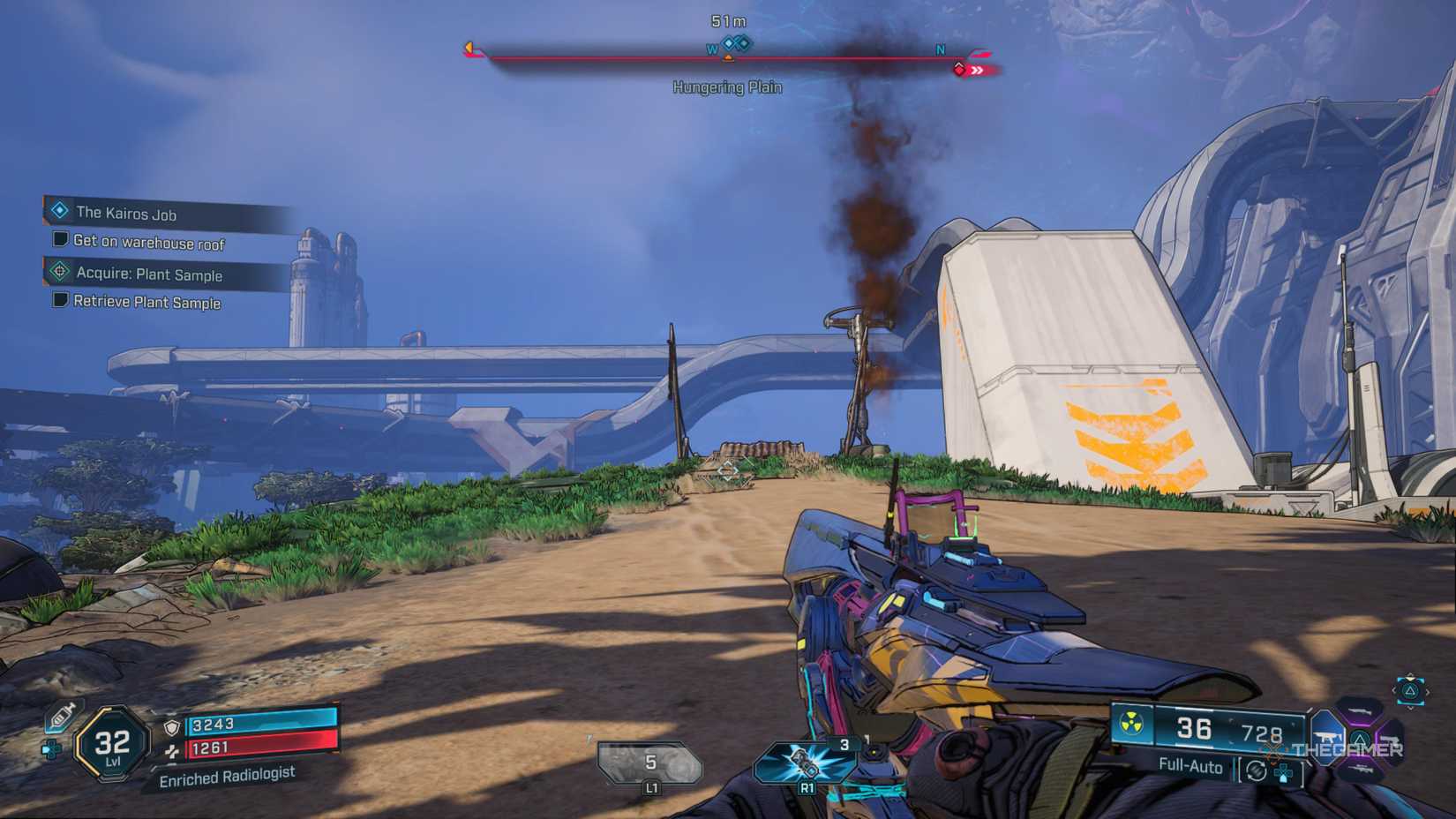 a wooden ramp over the roof of the debilitory warehouse can be used to gain access to tbe building in borderlands 4.