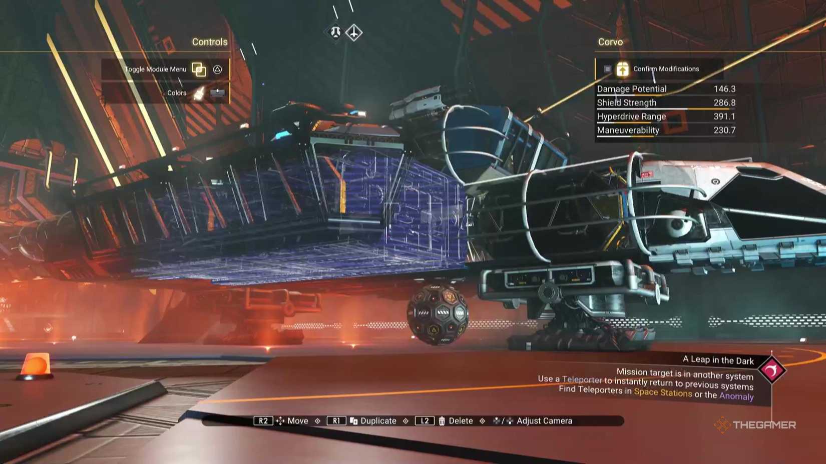 Building a Corvette in No Man's Sky.