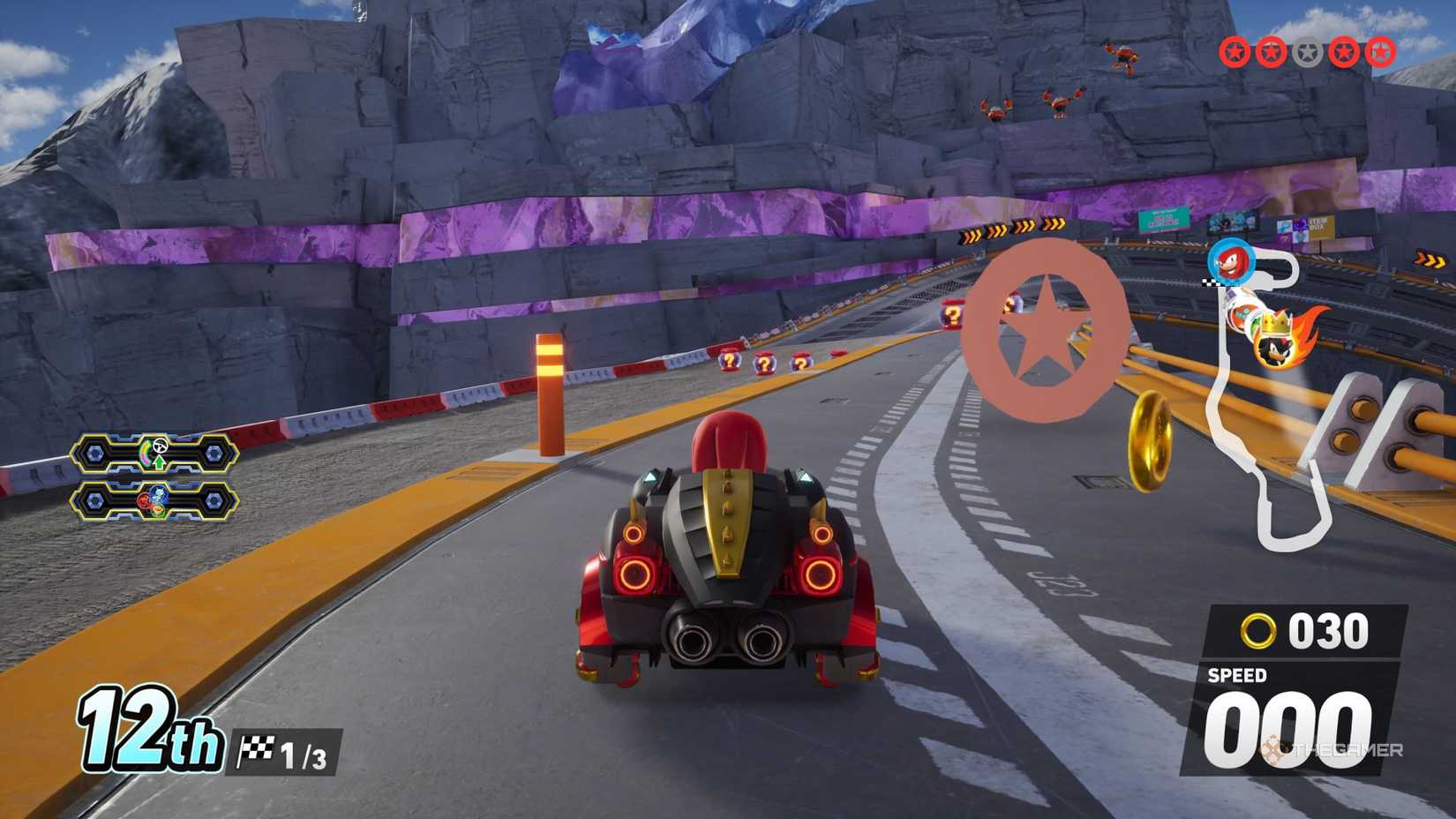 Crystal Mines Red Star Rings in Sonic Racing CrossWorlds.