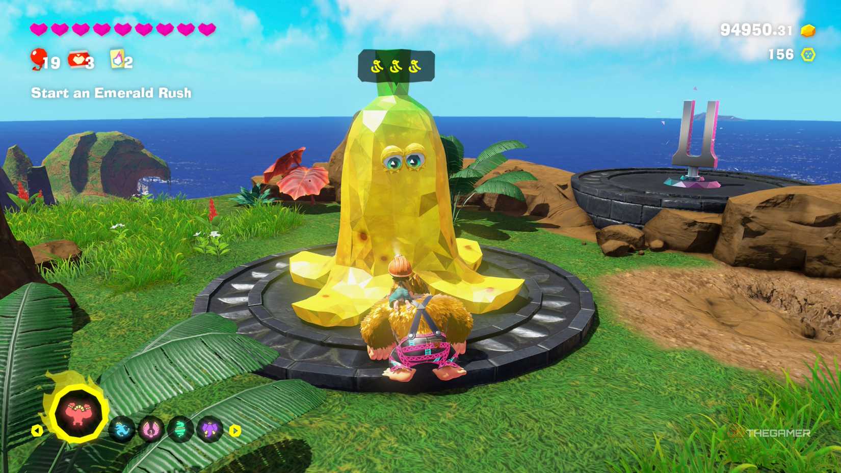 Donkey Kong and Pauline beside Banadiumtone in Donkey Kong Bananza.