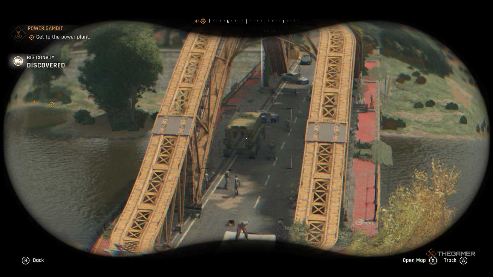 Dying Light Spotting Convoy Through Binocular.