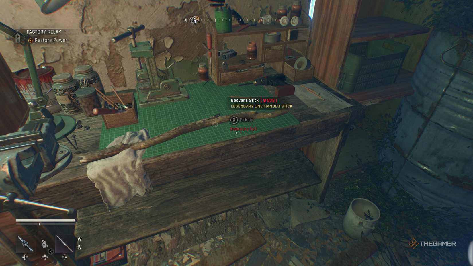 Dying Light The Beast Mysterious Stick on the workbench.