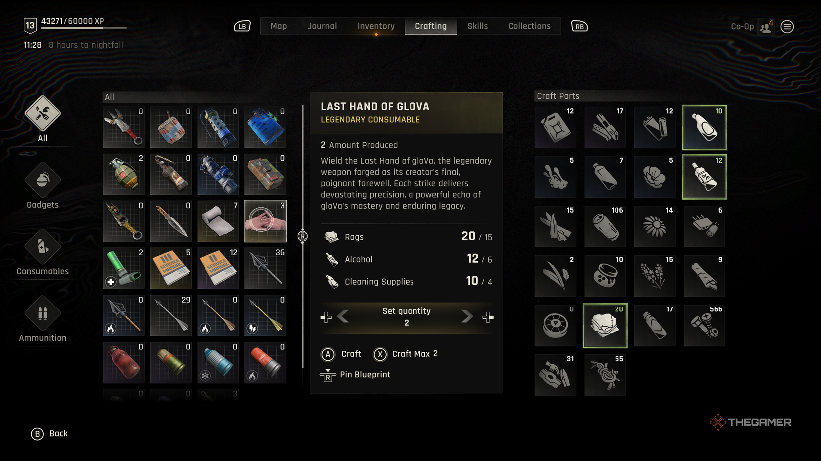 The blueprint for Last Hand of gloVa in Dying Light: The Beast.