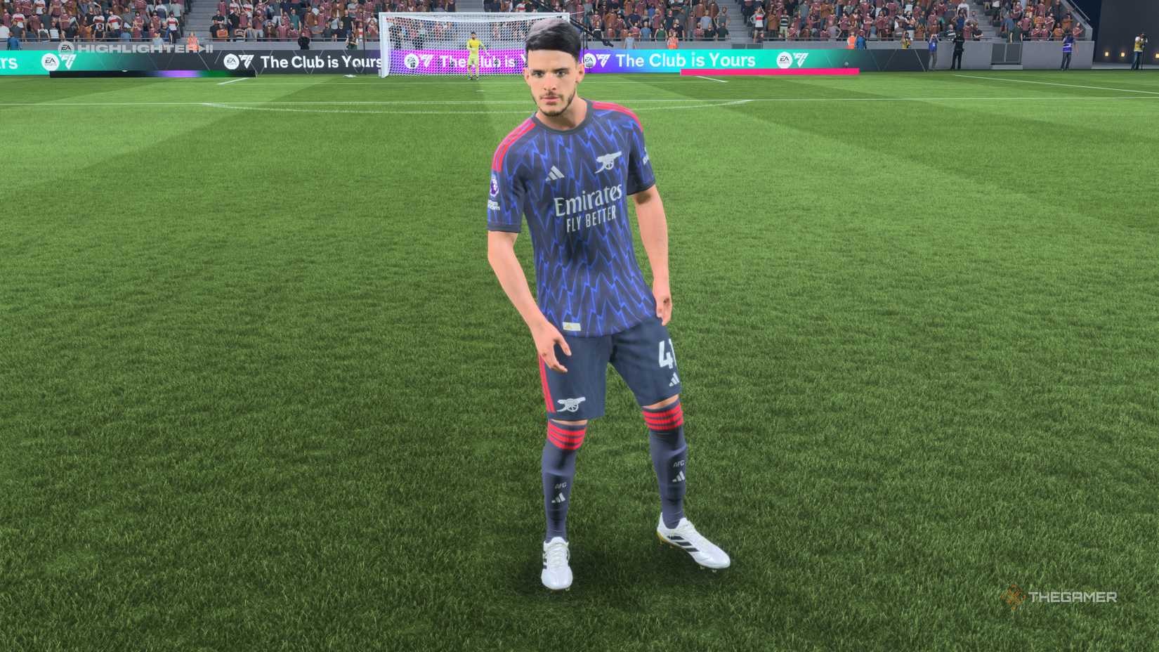 The Best Defensive Midfielders Declan Rice on the pitch in EA Sports FC 26.
