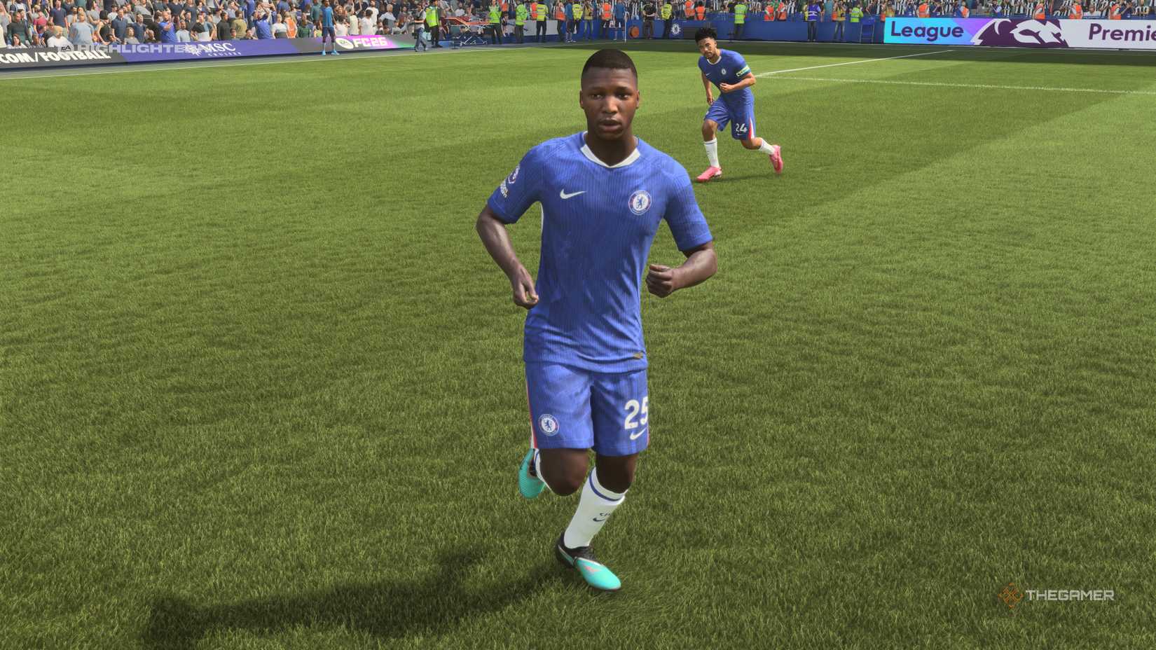 The Best Defensive Midfielders Moises Caicedo on the pitch in EA Sports FC 26.