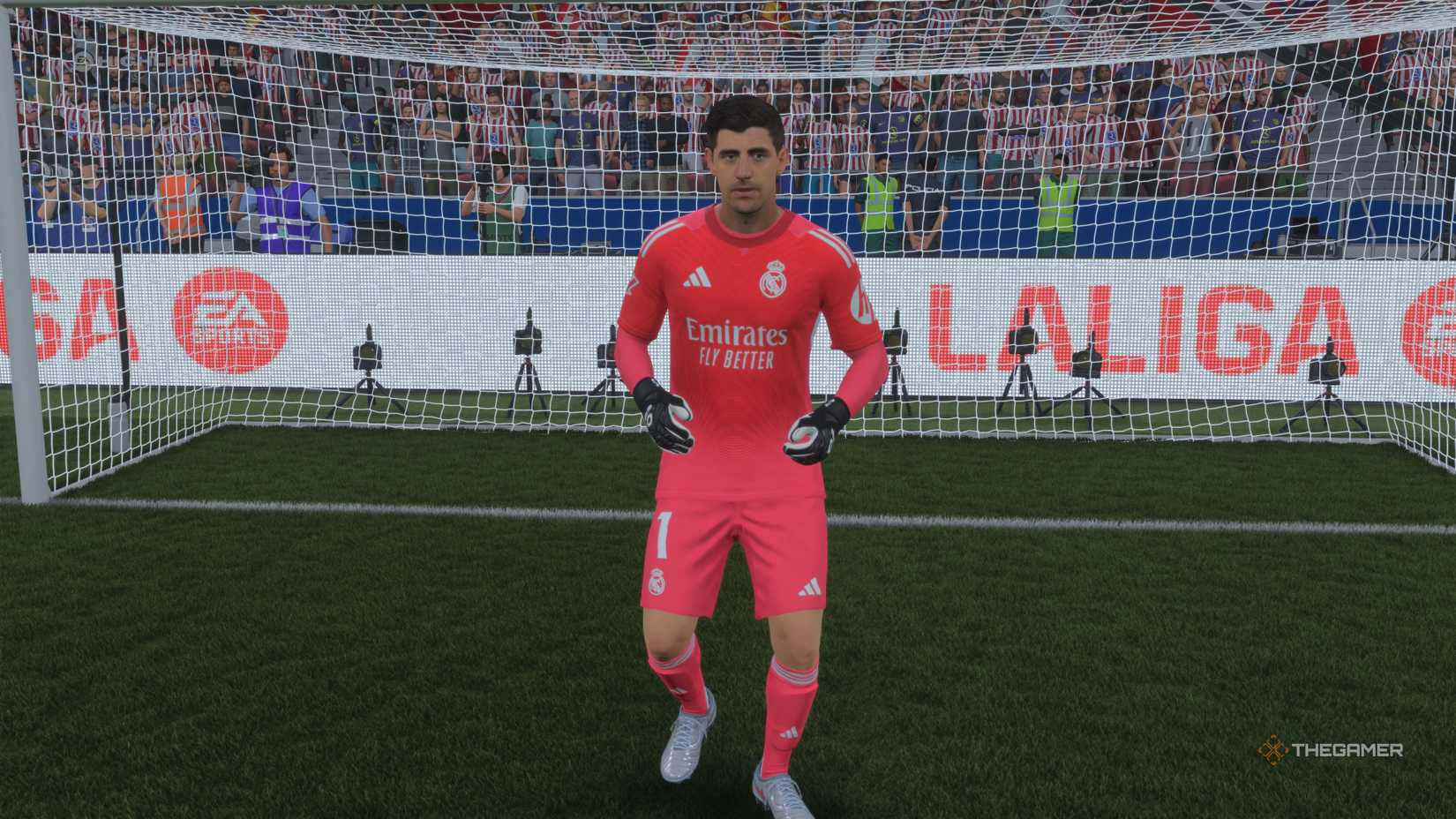 The Best Goalkeepers Thibaut Courtois on the pitch in EA Sports FC 26.